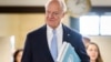 UN Special Envoy for Syria Staffan de Mistura arrives for a meeting with the Syrian government delegation during Syria peace talks, Dec. 14, 2017, at the European headquarters of the United Nations in Geneva, Switzerland. 