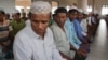 Men pray at a mosque, Rakhine State, Burma, November, 2012. (D. Schearf/VOA)