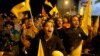 Supporters of Maldives' opposition presidential candidate Ibrahim Mohamed Solih celebrate their victory in Male, Maldives, Sept. 24, 2018. 