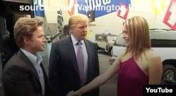 Imagen tomada de un video obtenido por el Washington Post de una conversación vulgar sobre mujeres entre Donald Trump y el animador de televisión Billy Bush. Octubre 8 de 2016.