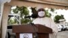 FILE - Mahamat Saleh Annadif, special representative of United Nations Multidimensional Integrated Stabilization Mission in Mali, gives a speech during the inauguration of the new headquarters of joint force G5 Sahel, in Bamako, June 3, 2020.