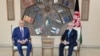 FILE - U.S. envoy for peace in Afghanistan Zalmay Khalilzad meets Abdullah Abdullah, Chairman of the High Council for National Reconciliation in Kabul, Afghanistan, March 1, 2021. 