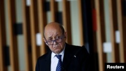 ARCHIVO - Canciller de Francia, Jean-Yves Le Drian en el Palacio de Itamaraty, Brasilia, Brasil, el 29 de julio de 2019. Reuters/Adriano Machado.