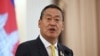 FILE - Thailand's Prime Minister Srettha Thavisin speaks alongside Cambodia's Prime Minister Hun Manet in Bangkok, Feb. 7, 2024. He said he was pulling his country out of a development agreement with Vietnam and Laos following protests that it was benefiting foreign interests. 