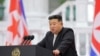 This picture taken on September 9, 2024 and released by North Korea's official Korean Central News Agency (KCNA) via KNS on September 10, 2024 shows North Korean leader Kim Jong Un delivering a speech on the 76th anniversary of the founding of the DPRK, a