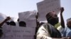 People protest the abduction of the schoolgirls from Chibok and the government's inability to find the girls, Maiduguri, Borno State, Nigeria, May 22, 2014. (Alfa Ahmed/VOA)