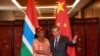 China's Foreign Minister Wang Yi (R) shakes hand with his Gambian counterpart Neneh Macdouall-Gaye during a meeting in Beijing, China, March 17, 2016.