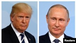 El presidente de EE.UU., Donald Trump (izquierda) llamó por teléfono al presidente de Rusia, Vladimir Putín, la semana pasada, donde lo felicitó por su elección para un nuevo período.