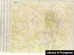 Mapa de Jerusalén en 1958 del Departamento de Agrimensura.