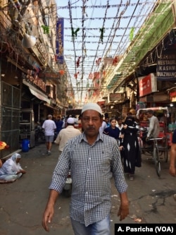 Streets outside the Jama Masjid area have been decorated for the holy month of Ramadan.