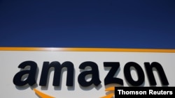 El logo del gigante de las ventas en línea, Amazon.