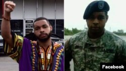 Micah Johnson colocó estas fotos desafiantes en su cuenta de Facebook.