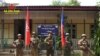 ရခိုင်ပြည်နယ်၊ မောင်တောမြို့ကို AA အာရက္ခတပ်တော်က သိမ်းပိုက်ပြီးနောက် အစိုးရရုံးတွေရှေ့မှာ မှတ်တမ်းဓာတ်ပုံရိုက်ပြီး AA Info Desk ဖေ့စ်ဘုတ်ပေ့ချ်မှာ တင်ထားတဲ့ပုံတချို့။​(ဒီဇင်ဘာ ၆၊ ၂၀၂၄/AA Info Desk)