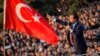 Newly elected Mayor of Istanbul Ekrem Imamoglu addresses his supporters outside the City Hall in Istanbul, Turkey, April 17, 2019. 