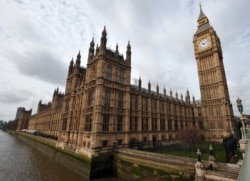 The Houses of Parliament in Westminster, central London, a day before the ceremonial funeral for former British prime minister Margaret Thatcher.