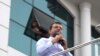 CHP candidate Ekrem Imamoglu is back on the campaign trail after his victory was annulled by electoral authorities. (VOA/D.Jones)