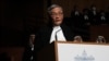 Chief Justice Andrew Cheung speaks during a ceremony marking the new legal year in Hong Kong on Jan. 22, 2024. "Threats of sanction or reprisal against judges for simply discharging their judicial duties are ... repugnant to the rule of law,” Cheung said.