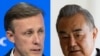 (COMBO) This combination of pictures created on January 25, 2024 shows US National Security Advisor Jake Sullivan in Davos, on January 16, 2024 andina's Foreign Minister Wang Yi in Brasilia on January 19, 2024.