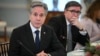 El secretario de Estado de EEUU, Antony Blinken, habla durante una reunión con el jefe de Asuntos Exteriores de la Unión Europea, Josep Borrell, en el Departamento de Estado, el 13 de marzo de 2025, en Washington. 