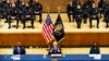 President Joe Biden speaks at an event with New York City to discuss gun violence strategies, at police headquarters, in New York, Feb. 3, 2022. 