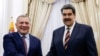 El presidente de Venezuela, Nicolás Maduro, y el viceprimer ministro ruso Yuri Borisov en un acto en Caracas el 16 de febrero de 2022.