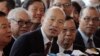 台湾高雄市长韩国瑜2019年3月22日在香港对媒体讲话。