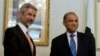 Indian Foreign Secretary Subrahmanyan Jaishankar, left, meets with his Pakistani counterpart Aizaz Chaudhry at the foreign ministry in Islamabad, Pakistan, March 3, 2015.