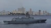 La fragata Almirante Gorshkov de la Armada rusa sale del puerto de La Habana, Cuba, el lunes 17 de junio de 2024.