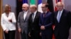 Britain's Foreign Secretary Boris Johnson, German Foreign Minister Heiko Maas, French Foreign Minister Jean-Yves Le Drian and EU High Representative for Foreign Affairs Federica Mogherini take part in meeting with Iran's Foreign Minister Mohammad Javad Zarif in Brussels, Belgium, May 15, 2018. 