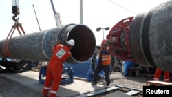 Pamje nga puna për ndërtimin e gazsjellësit "Nord Strom 2" Leningrad të Rusisë të realizuara më 5 qershor 2019. 