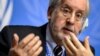 FILE - Chaiman of the United Nations (UN) Commission of Inquiry on Syria, Paulo Sergio Pinheiro gestures during a press conference on March 17, 2015 in Geneva. 