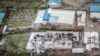 This aerial view shows the destruction left on the Nyeri county's Hillside Endarasha Academy dorm room in Nyeri county on Sept. 6, 2024 after a fire broke out killing 18 children.