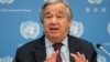 United Nations Secretary-General Guterres speaks during a news conference at U.N. headquarters in New York City, New York, Nov. 20, 2020.