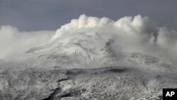 ARCHIVO - El volcán Nevado del Ruiz cerca de Villa María, Colombia, en julio de 2012. 