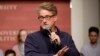 FILE - MSNBC television anchor Joe Scarborough, co-host of the show "Morning Joe," takes questions at a Harvard University student forum, in Cambridge, Massachusetts, Oct. 11, 2017. 