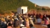 Burmese protesters at a Chinese-backed copper mine, Monywa Burma, November 22, 2012. (VOA Burmese Service)