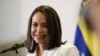 María Corina Machado duranre su acto de proclamación como candidata presidencial de la oposición para las elecciones de 2024.
