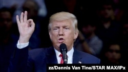 El expresidente Donald Trump, en una aparición pública en Pensilvania en octubre de 2016.