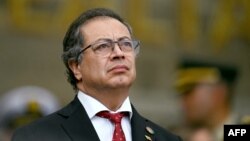 FILE - Colombian President Gustavo Petro attends a military ceremony to swear in the new General Commander of the Military Forces, Admiral Francisco Cubides, at the Jose Maria Cordova Military school in Bogota on July 09, 2024.