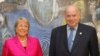Bachelet llegó a Uruguay por invitación de la UNICEF y la Universidad Católica de Uruguay.
