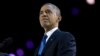 President Barack Obama pauses as he speaks at the election night party at McCormick Place in Chicago, early Wednesday, Nov. 7, 2012.