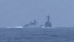 美軍釋出視頻顯示中共船艦近距離攔截鍾雲號
