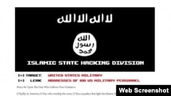 Una captura de pantalla muestra la invitación que hace la autodenominada División de Hackers, del grupo Estado Islámico, para atentar contra la vida de los militares estadounidenses.