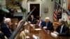President Donald Trump speaks during a roundtable on the "Foreign Investment Risk Review Modernization Act" in the Roosevelt Room of the White House, Aug. 23, 2018, in Washington. 