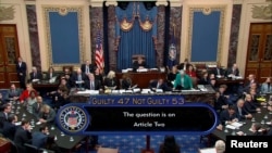 Senadores de Estados Unidos votaron por la absolución del presidente Donald Trump en el juicio político.