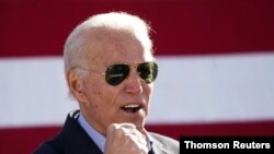 El candidato demócrata a la presidencia, Joe Biden, durante un evento de campaña en Monaca, Pensilvania, el 2 de noviembre de 2020. 