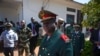 Guinea-Bissau armed forces chief-of-staff General Antonio Indjai (C) leaves a meeting with the president and the regional body of the Economic Community of West African States (ECOWAS) in the capital Bissau, Nov. 7, 2012. 