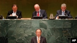 Jim Yong Kim, presidente del Banco Mundial, habló en la cumbre sobre refugiados y migrantes de la ONU, el lunes, 19 de septiembre de 2016.