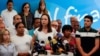 La líder opositora venezolana, María Corina Machado, durante una conferencia de prensa tras la postulación de Manuel Rosales como candidato. 