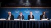 FILE - (L-R) UN Emergency Relief Coordinator Stephen O'Brien, Germany's Minister of Foreign Affairs Sigmar Gabriel, Norway's Minister of Foreign Affairs Borge Brende, and Nigeria's Minister of Foreign Affairs Geoffrey Onyeama attend a press conference at the Oslo Humanitarian Conference on Nigeria and the Lake Chad Region in Oslo, Norway, Feb. 24, 2017.
